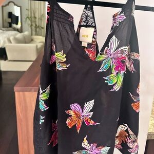 Anthropologie Maeve Multicolored Sleeveless Graphic Blouse